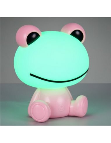 Lámpara infantil de mesa ranita HOPPER con interruptor y cambio de color RGB 3W 1x 30lm IP20 Rosa