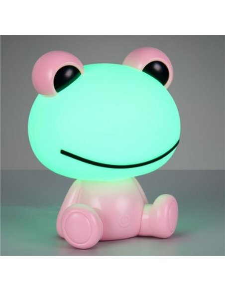 Lámpara infantil de mesa ranita HOPPER con interruptor y cambio de color RGB 3W 1x 30lm IP20 Rosa