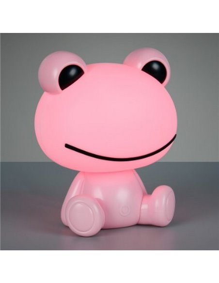 Lámpara infantil de mesa ranita HOPPER con interruptor y cambio de color RGB 3W 1x 30lm IP20 Rosa