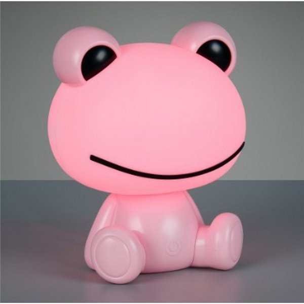 Lámpara infantil de mesa ranita HOPPER con interruptor y cambio de color RGB 3W 1x 30lm IP20 Rosa