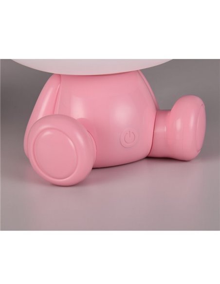 Lámpara infantil de mesa ranita HOPPER con interruptor y cambio de color RGB 3W 1x 30lm IP20 Rosa