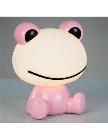 Lámpara infantil de mesa ranita HOPPER con interruptor y cambio de color RGB 3W 1x 30lm IP20 Rosa