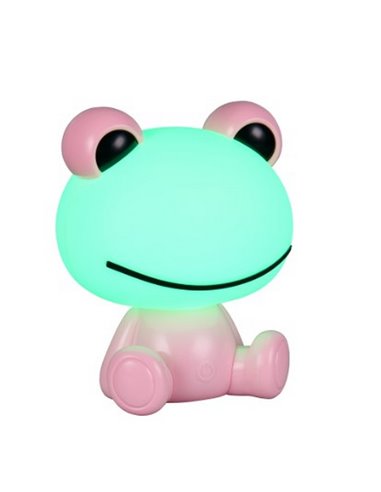 Lámpara infantil de mesa ranita HOPPER con interruptor y cambio de color RGB 3W 1x 30lm IP20 Rosa
