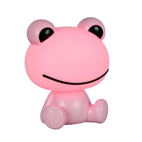 Lámpara infantil de mesa ranita HOPPER con interruptor y cambio de color RGB 3W 1x 30lm IP20 Rosa