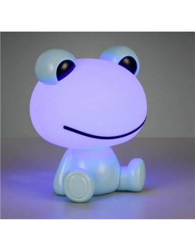 Lámpara de sobremesa ranita infantil HOPPER con interruptor y cambio de color RGB 3W 1x 30lm IP20 Azul
