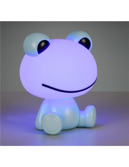 Lámpara de sobremesa ranita infantil HOPPER con interruptor y cambio de color RGB 3W 1x 30lm IP20 Azul