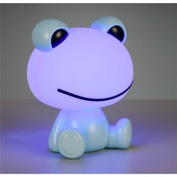 Lámpara de sobremesa ranita infantil HOPPER con interruptor y cambio de color RGB 3W 1x 30lm IP20 Azul