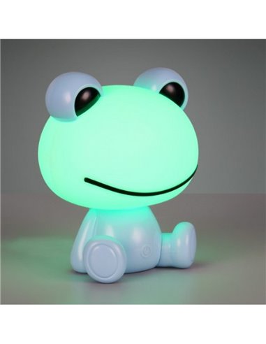 Lámpara de sobremesa ranita infantil HOPPER con interruptor y cambio de color RGB 3W 1x 30lm IP20 Azul