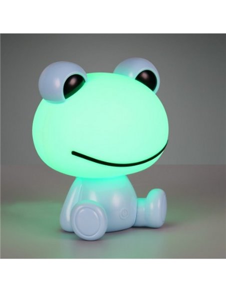 Lámpara de sobremesa ranita infantil HOPPER con interruptor y cambio de color RGB 3W 1x 30lm IP20 Azul