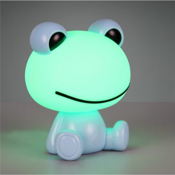 Lámpara de sobremesa ranita infantil HOPPER con interruptor y cambio de color RGB 3W 1x 30lm IP20 Azul