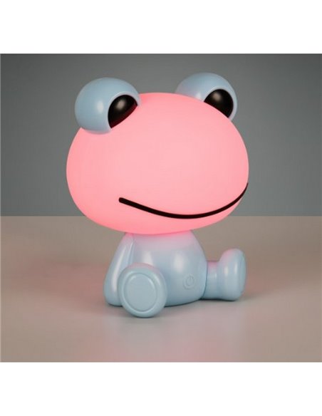 Lámpara de sobremesa ranita infantil HOPPER con interruptor y cambio de color RGB 3W 1x 30lm IP20 Azul