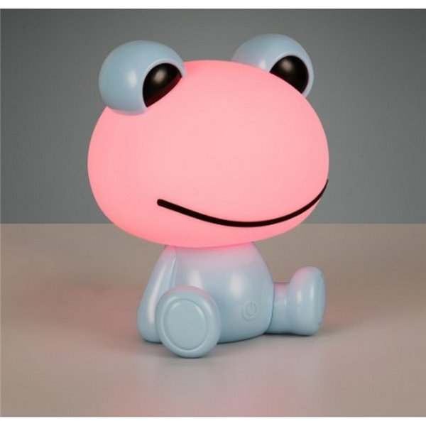 Lámpara de sobremesa ranita infantil HOPPER con interruptor y cambio de color RGB 3W 1x 30lm IP20 Azul