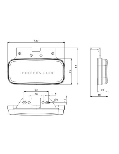 Piloto Lateral LED 2 funciones FT-075 Con Soporte e Fristom al mejor precio de internet | LeonLeds