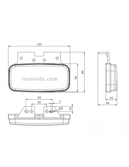 Piloto Lateral LED 2 funciones FT-075 Con Soporte e Fristom al mejor precio de internet | LeonLeds