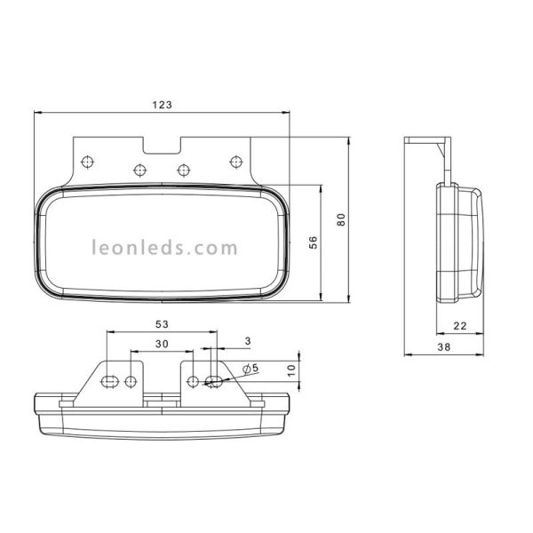 Piloto Lateral LED 2 funciones FT-075 Con Soporte e Fristom al mejor precio de internet | LeonLeds