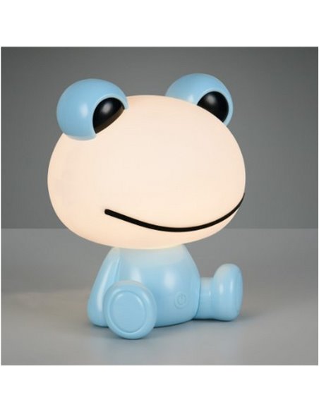 Lámpara de sobremesa ranita infantil HOPPER con interruptor y cambio de color RGB 3W 1x 30lm IP20 Azul