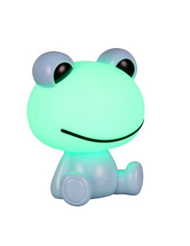 Lámpara de sobremesa ranita infantil HOPPER con interruptor y cambio de color RGB 3W 1x 30lm IP20 Azul