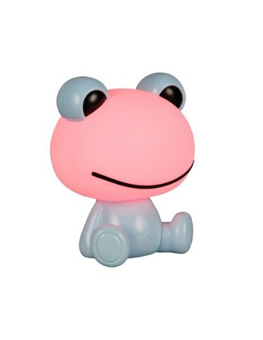 Lámpara de sobremesa ranita infantil HOPPER con interruptor y cambio de color RGB 3W 1x 30lm IP20 Azul