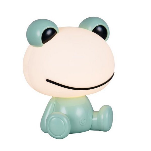 Lámpara infantil de sobremesa ranita HOPPER con interruptor y cambio de color RGB 3W 1x 30lm IP20 Verde