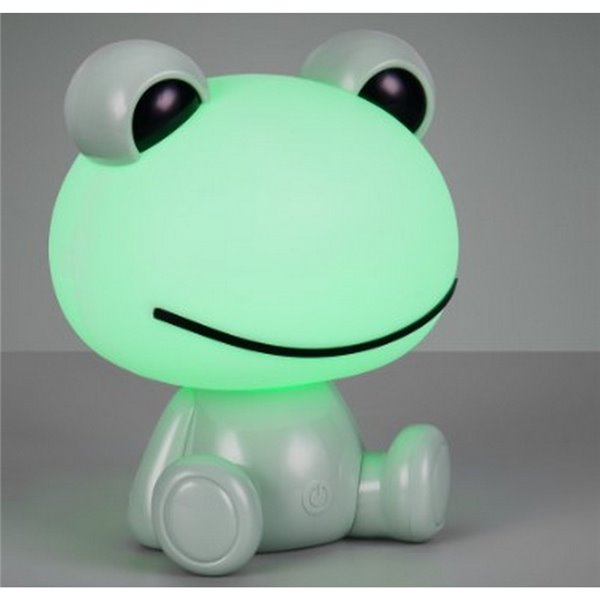 Lámpara infantil de sobremesa ranita HOPPER con interruptor y cambio de color RGB 3W 1x 30lm IP20 Verde