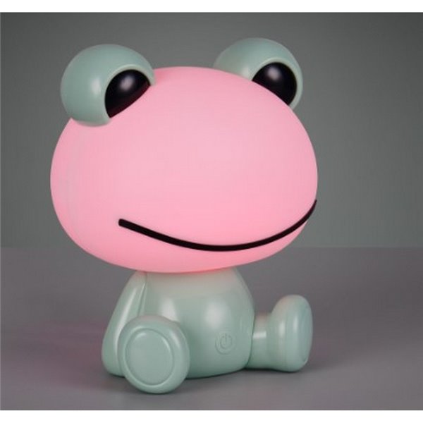 Lámpara infantil de sobremesa ranita HOPPER con interruptor y cambio de color RGB 3W 1x 30lm IP20 Verde