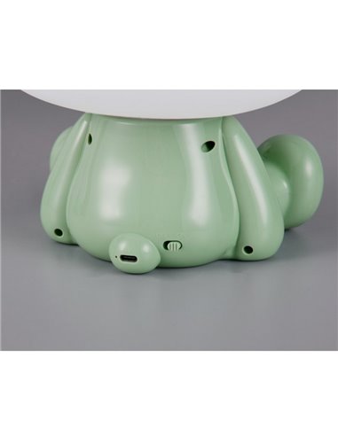 Lámpara infantil de sobremesa ranita HOPPER con interruptor y cambio de color RGB 3W 1x 30lm IP20 Verde
