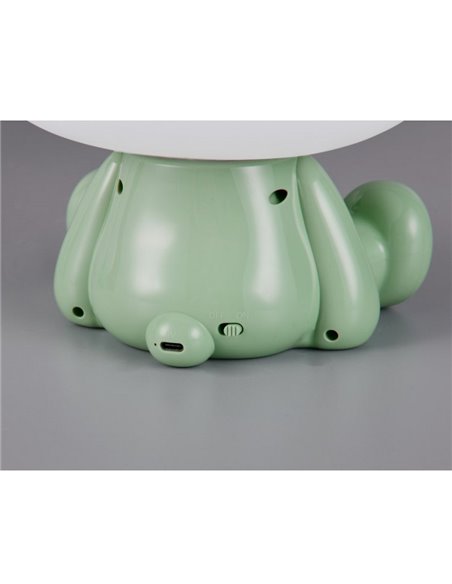 Lámpara infantil de sobremesa ranita HOPPER con interruptor y cambio de color RGB 3W 1x 30lm IP20 Verde