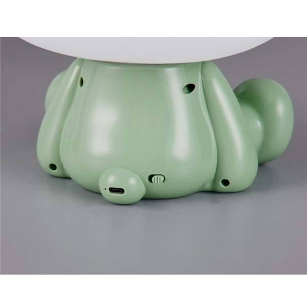 Lámpara infantil de sobremesa ranita HOPPER con interruptor y cambio de color RGB 3W 1x 30lm IP20 Verde