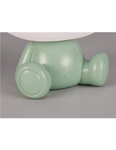 Lámpara infantil de sobremesa ranita HOPPER con interruptor y cambio de color RGB 3W 1x 30lm IP20 Verde