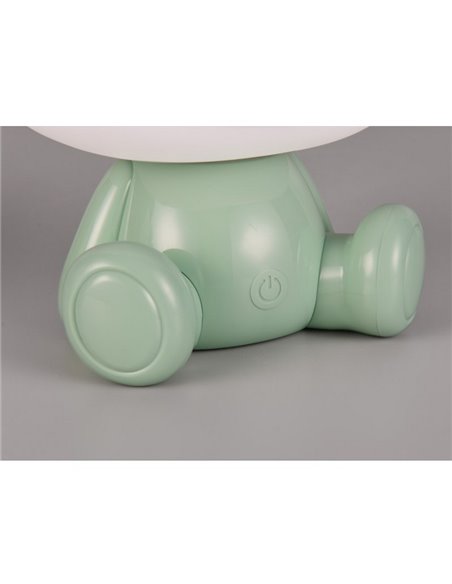 Lámpara infantil de sobremesa ranita HOPPER con interruptor y cambio de color RGB 3W 1x 30lm IP20 Verde