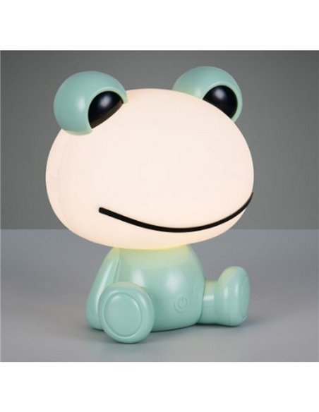 Lámpara infantil de sobremesa ranita HOPPER con interruptor y cambio de color RGB 3W 1x 30lm IP20 Verde
