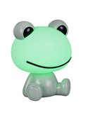 Lámpara infantil de sobremesa ranita HOPPER con interruptor y cambio de color RGB 3W 1x 30lm IP20 Verde