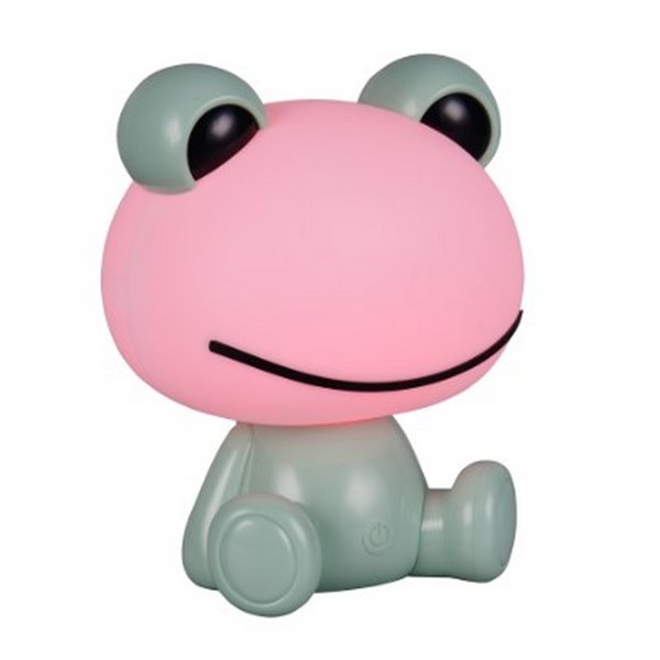 Lámpara infantil de sobremesa ranita HOPPER con interruptor y cambio de color RGB 3W 1x 30lm IP20 Verde