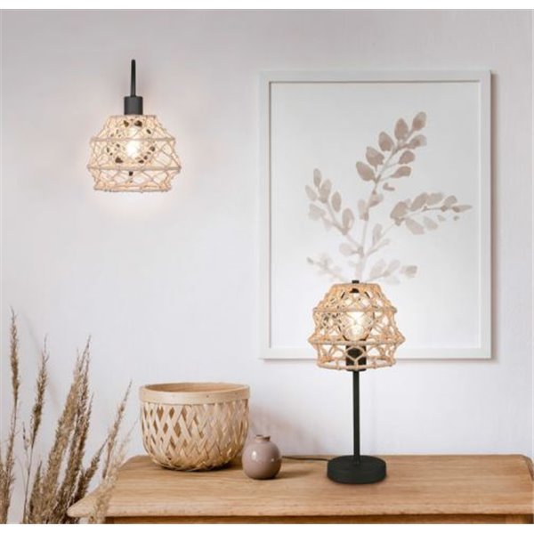 Lampe de table HIVE en corde naturelle, ampoule exclue. 1x E27 max. 10 W IP20
