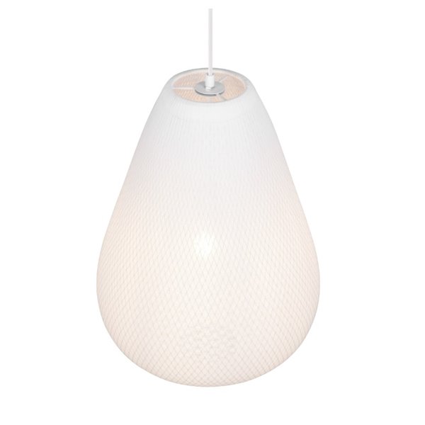 Plafonnier JANINE avec abat-jour en tissu et résille, hauteur réglable et effet de lumière diffuse, ampoule exclue. 1x E27 max. 