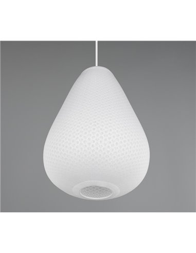 Lámpara de techo JANINE pantalla tela y rejilla, altura ajustable y efecto luz difusa bombilla excl. 1x E27 max. 40W IP20