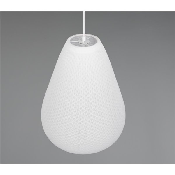 Plafonnier JANINE avec abat-jour en tissu et résille, hauteur réglable et effet de lumière diffuse, ampoule exclue. 1x E27 max. 