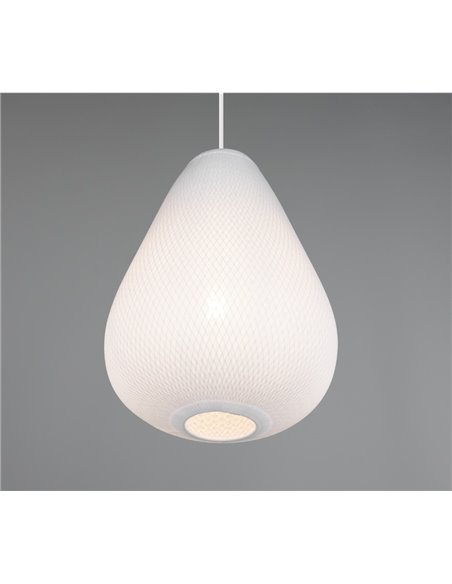 Luminária de teto JANINE com cúpula de tecido e malha, altura ajustável e efeito de luz difusa, lâmpada excl. 1x E27 máx. 40 W I