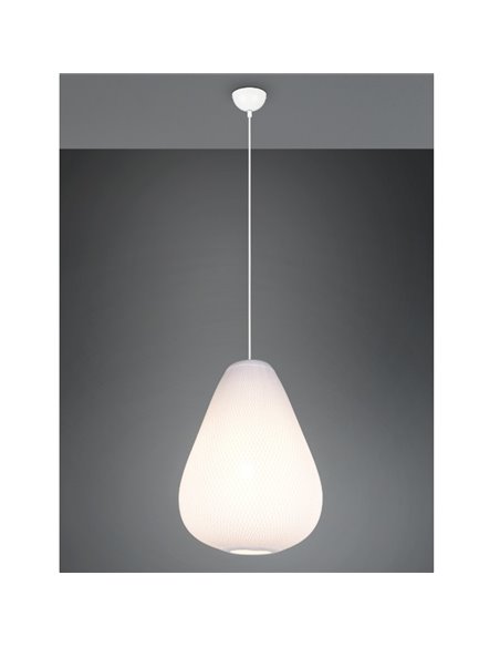 Luminária de teto JANINE com cúpula de tecido e malha, altura ajustável e efeito de luz difusa, lâmpada excl. 1x E27 máx. 40 W I