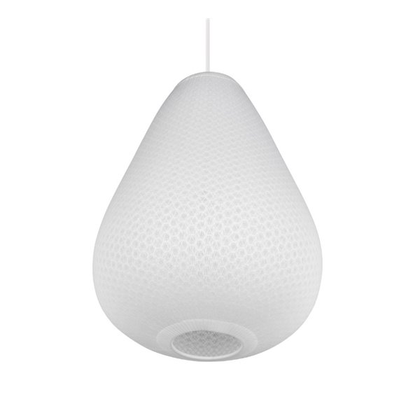 Plafonnier JANINE avec abat-jour en tissu et résille, hauteur réglable et effet de lumière diffuse, ampoule exclue. 1x E27 max. 