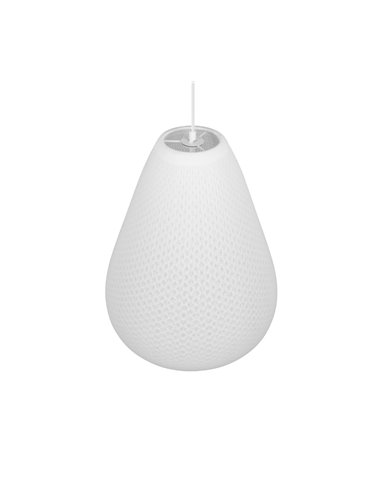 Plafonnier JANINE avec abat-jour en tissu et résille, hauteur réglable et effet de lumière diffuse, ampoule exclue. 1x E27 max. 