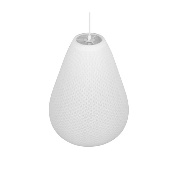 Plafonnier JANINE avec abat-jour en tissu et résille, hauteur réglable et effet de lumière diffuse, ampoule exclue. 1x E27 max. 