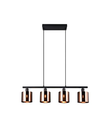 Lámpara colgante con 4 pantallas de vidrio JASON altura ajustable bombilla excl. 4x E14 max. 10W IP20