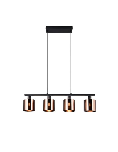 Luminária pendente JASON com 4 cúpulas de vidro, lâmpada ajustável em altura, excl. 4x E14 máx. 10 W IP20