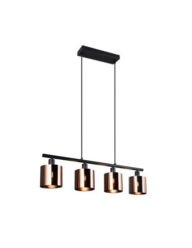 Lámpara colgante con 4 pantallas de vidrio JASON altura ajustable bombilla excl. 4x E14 max. 10W IP20