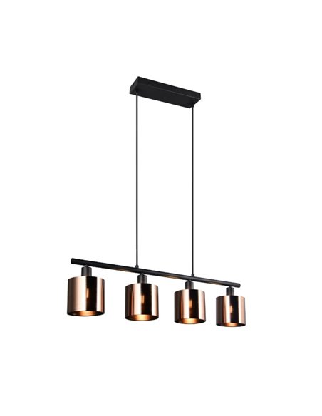 Lámpara colgante con 4 pantallas de vidrio JASON altura ajustable bombilla excl. 4x E14 max. 10W IP20