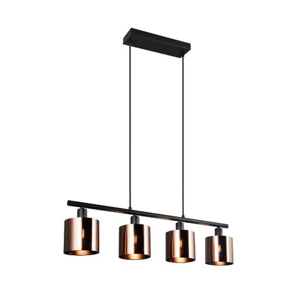 Lámpara colgante con 4 pantallas de vidrio JASON altura ajustable bombilla excl. 4x E14 max. 10W IP20