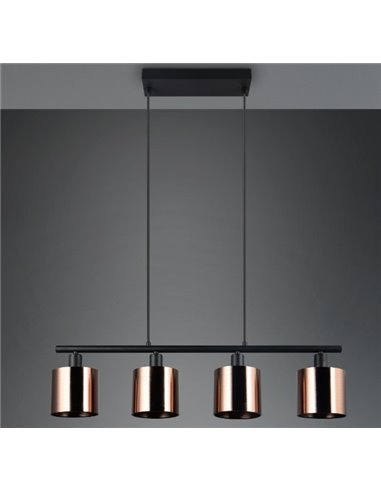 Luminária pendente JASON com 4 cúpulas de vidro, lâmpada ajustável em altura, excl. 4x E14 máx. 10 W IP20