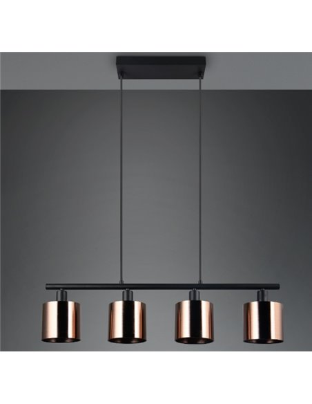 Luminária pendente JASON com 4 cúpulas de vidro, lâmpada ajustável em altura, excl. 4x E14 máx. 10 W IP20