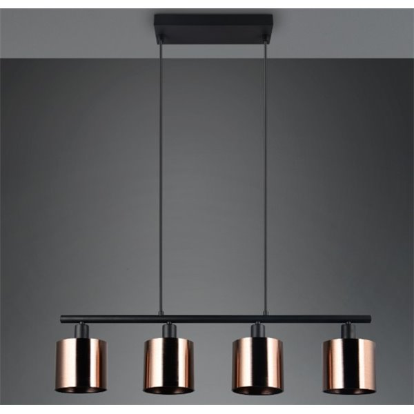 Lámpara colgante con 4 pantallas de vidrio JASON altura ajustable bombilla excl. 4x E14 max. 10W IP20